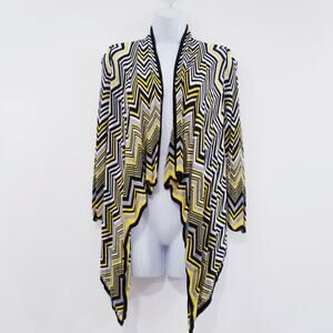 Cache Chevron Asymmetrical Knit Cardigan